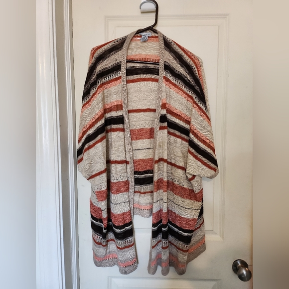 Catherines Plus Size Open Casade Tan, Brown, Peach Cardigan Size 4X/5X - Picture 1 of 6